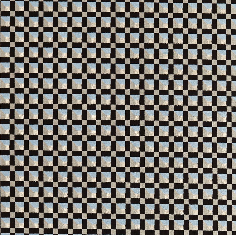 Harlequin Colour 3 Blocks Cornflower/Black Earth Fabric