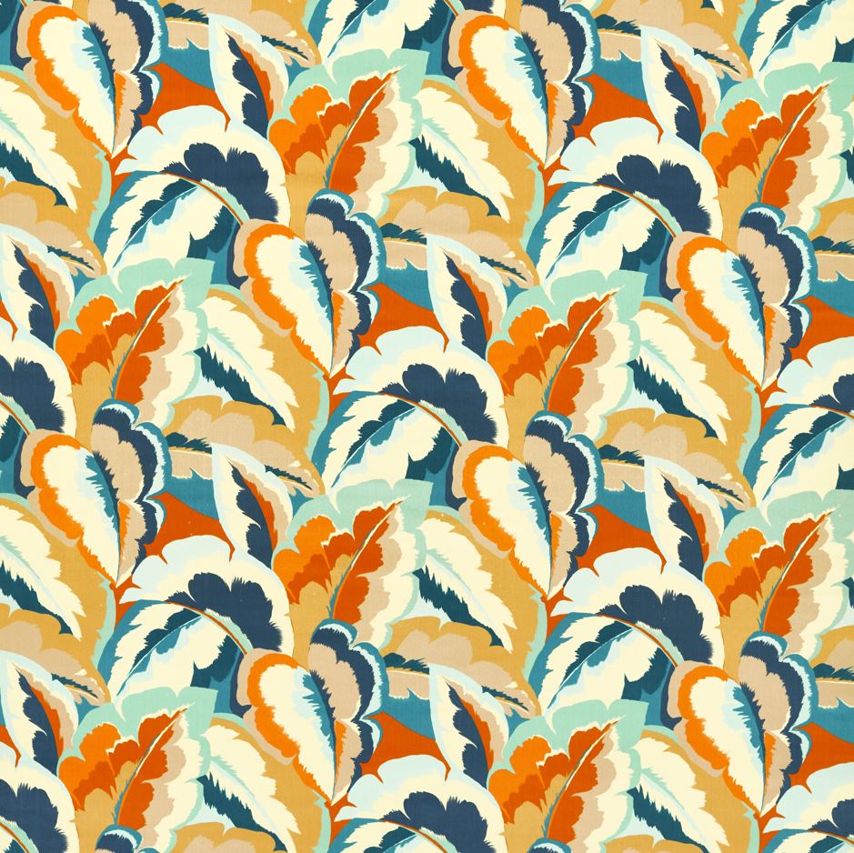 Harlequin Colour 3 Calathea Velvet Azul/French Ochre/Paprika Fabric