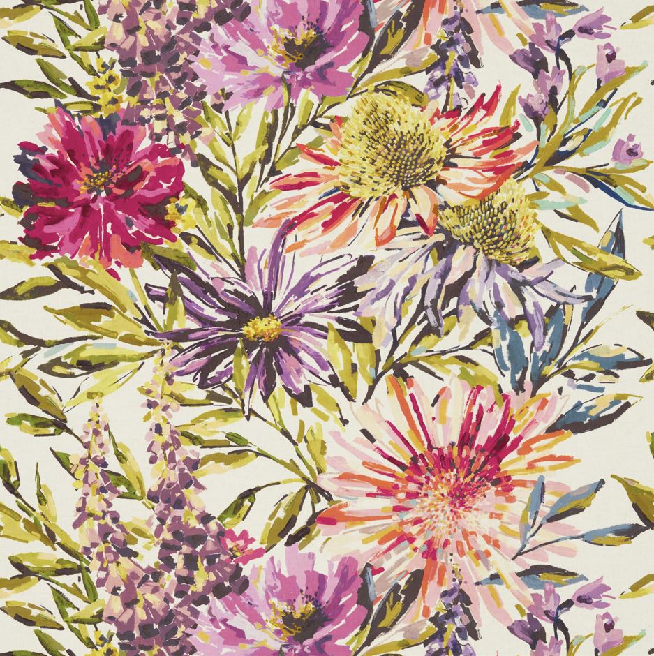 Harlequin Colour 2 Floreale Fuchsia/Heather/Lime Fabric
