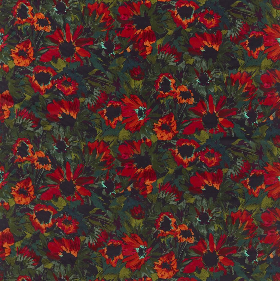 Harlequin Colour 2 Helianthus Velvet Vermillion/Harissa/Fig Leaf Fabric