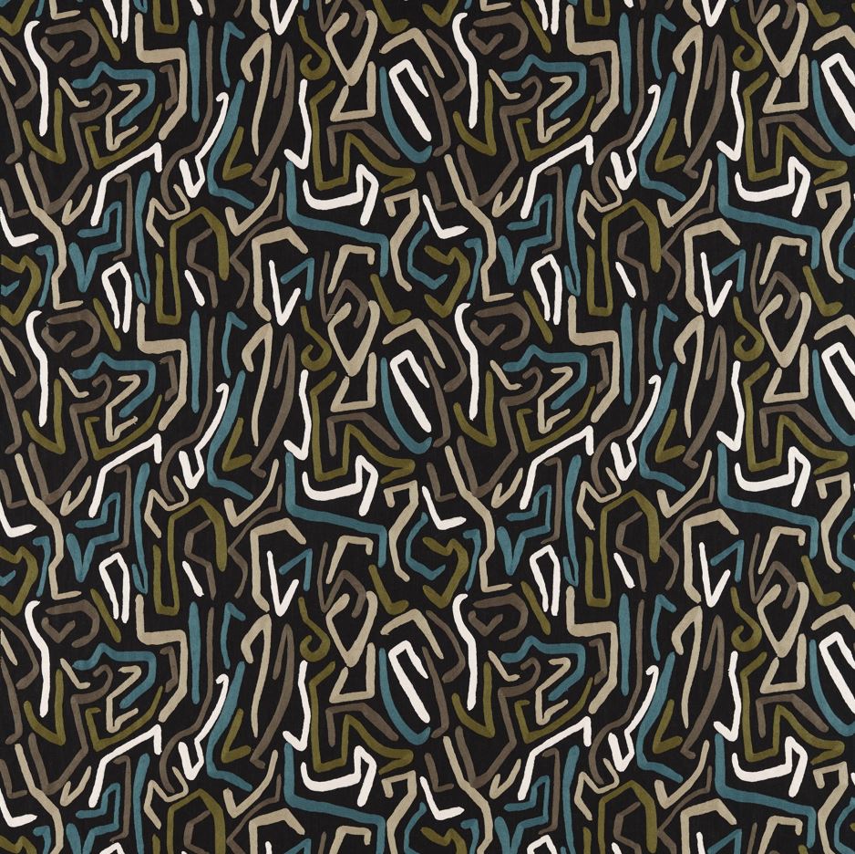 Harlequin Colour 2 Synchronic Black Earth/Bleached Coral Fabric