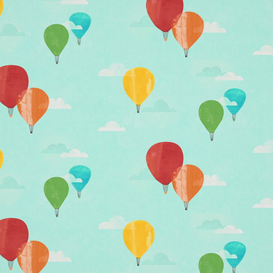 Harlequin And Away We Go Poppy/Sky/Pineapple Fabric