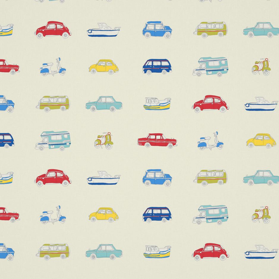 Harlequin Go Go Retro Sky Blue/Lemon/Natural Fabric