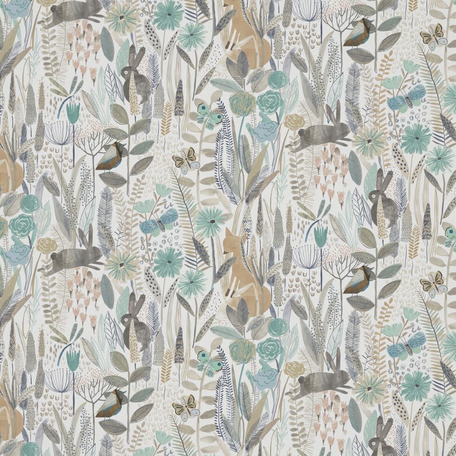 Harlequin Hide And Seek Linen/Duck Egg/Stone Fabric