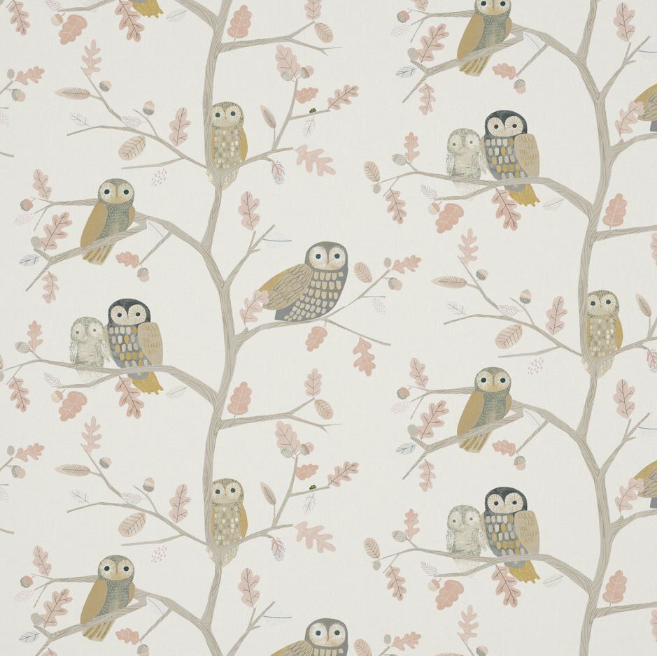 Harlequin Little Owls Powder Fabric