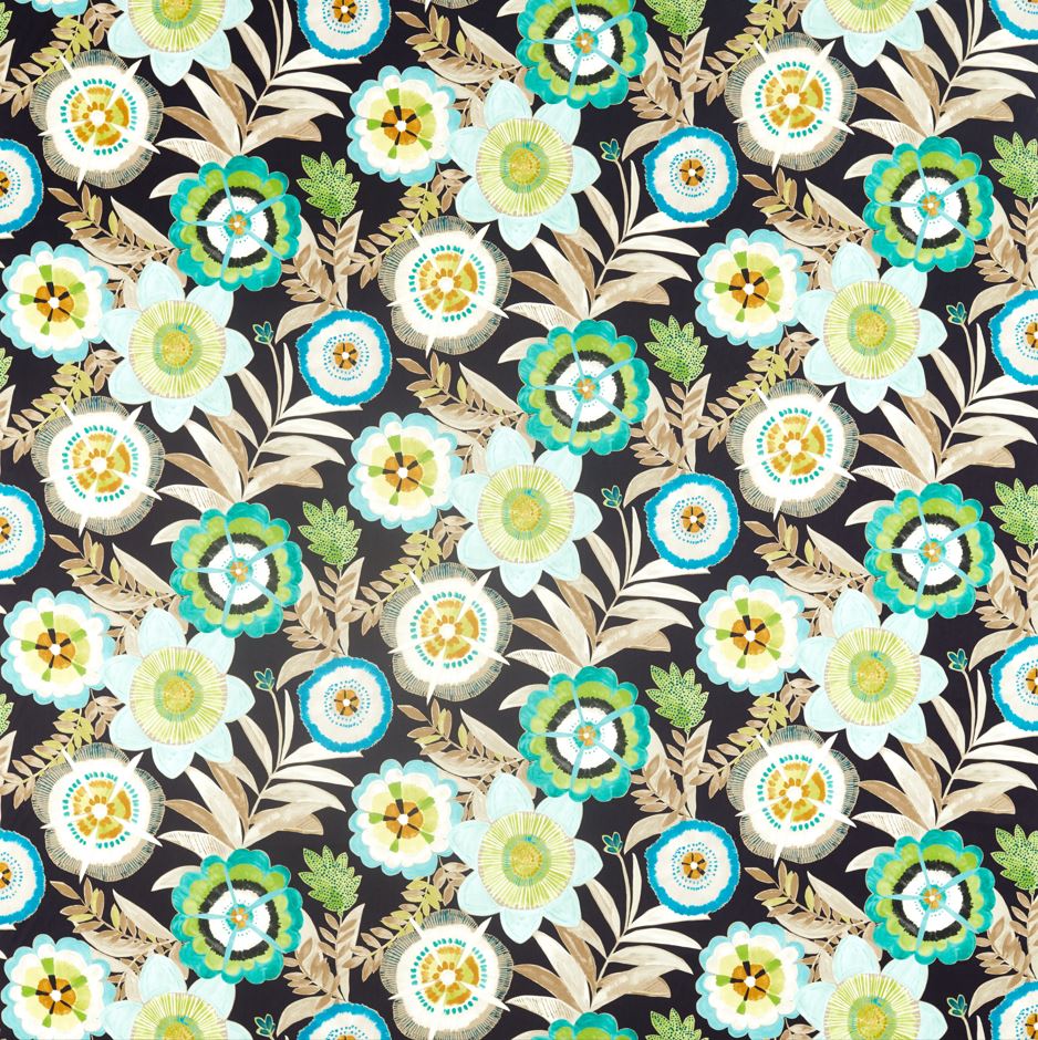 Harlequin Salinas Prints & Weaves Komovi Saffron/Lagoon/Citrus Fabric