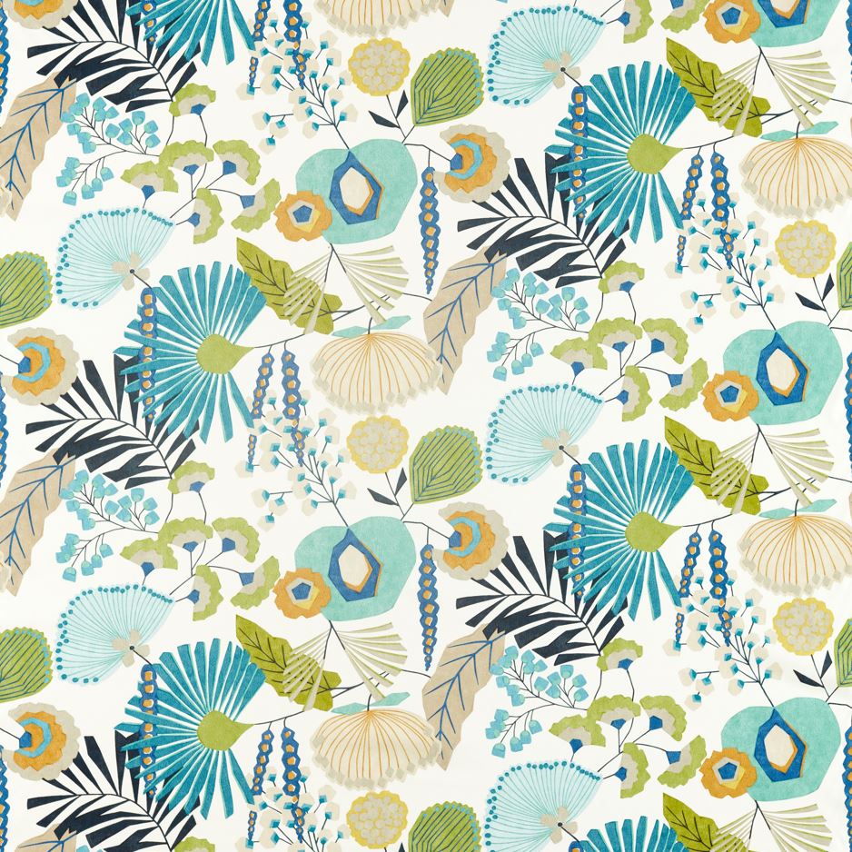 Harlequin Salinas Prints & Weaves Zavala Lime/Sienna/Cobalt Fabric