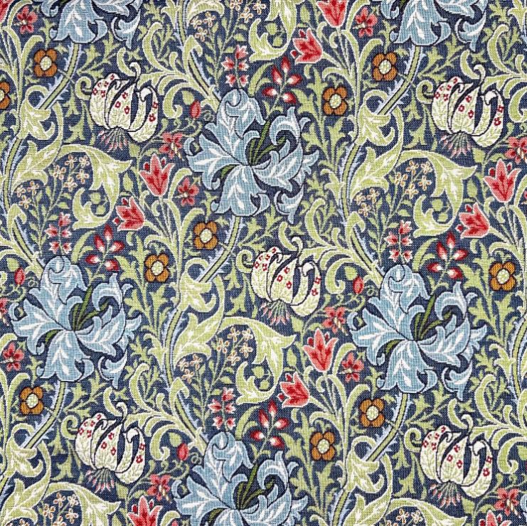 Chatham Glyn William Morris Chenilles Golden Lily Denim Fabric