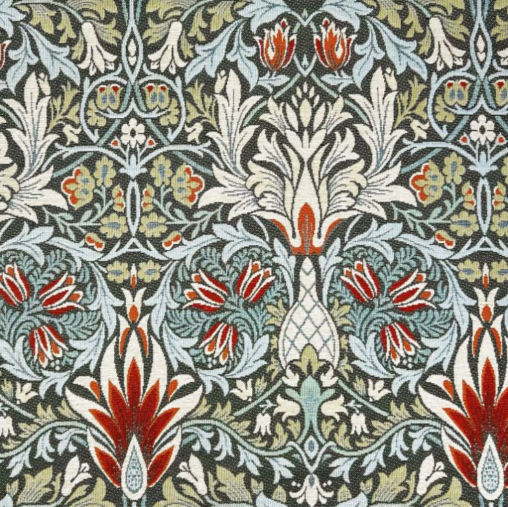 Chatham Glyn William Morris Chenilles Snakeshead Grey Fabric