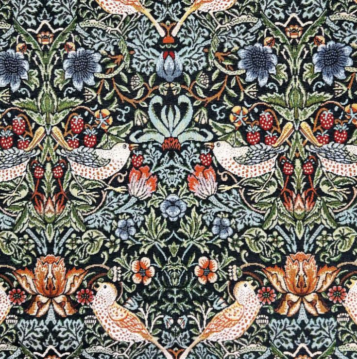 Chatham Glyn William Morris Chenilles Strawberry Thief Ebony Fabric