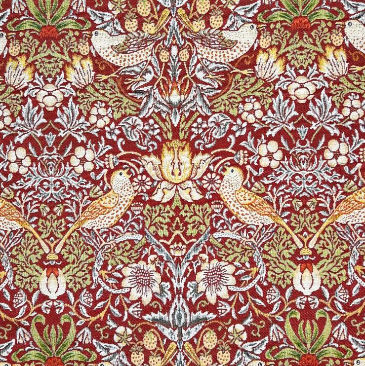 Chatham Glyn William Morris Chenilles Strawberry Thief Wine Fabric