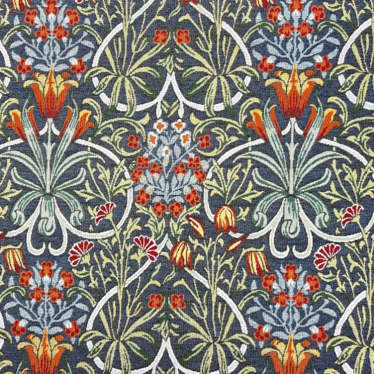 Chatham Glyn William Morris Chenilles Woodland Weeds Indigo Fabric