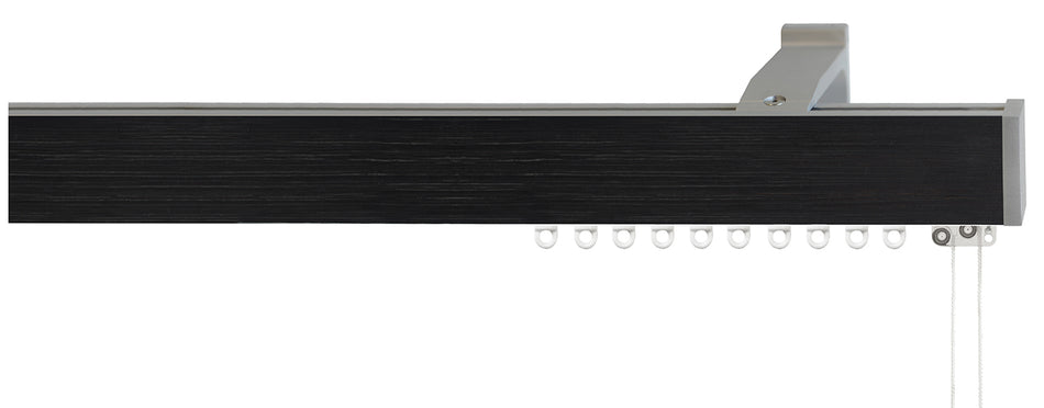 Jones Sencillo 40mm Cord Drawn Curtain Track Pole Black