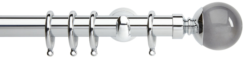 Neo Premium 28mm Pole Chrome Cup Smoke Grey Ball