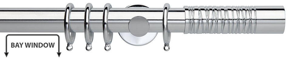 Neo Premium 35mm Bay Window Pole Chrome Wired Barrel