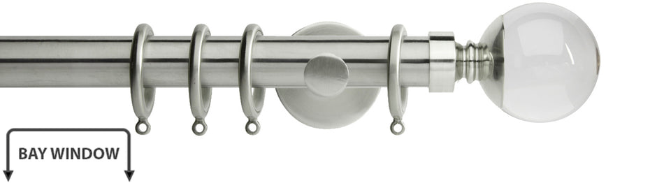Neo Premium 28mm Bay Window Pole Stainless Steel Clear Ball