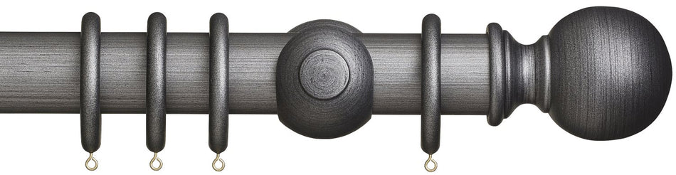 Museum 55mm Satin Pewter Pole Plain Ball Finial
