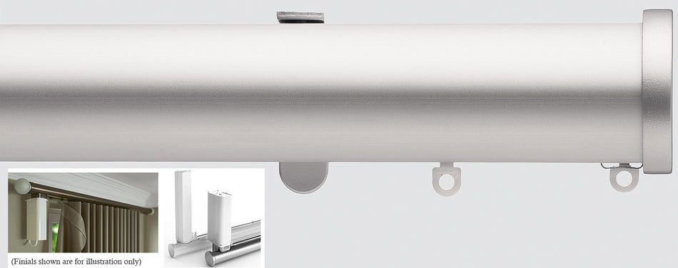 Silent Gliss Electric Metropole 50mm 7650 5190 Motor Silver Endcap Finial