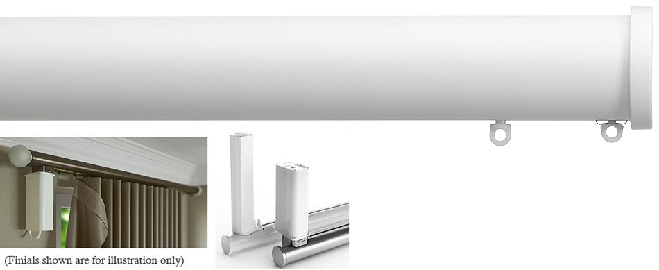 Silent Gliss Electric Metropole 50mm 7650 5190 Motor White Endcap Finial