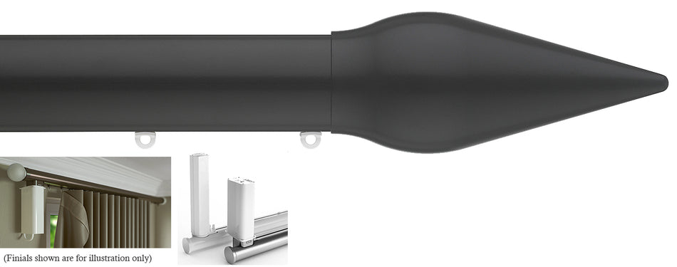 Silent Gliss Electric Metropole 50mm 7650 5190 Motor Black Spear Finial