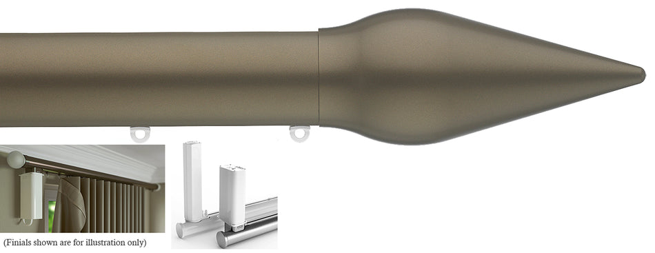 Silent Gliss Electric Metropole 50mm 7650 5190 Motor Antique Bronze Spear