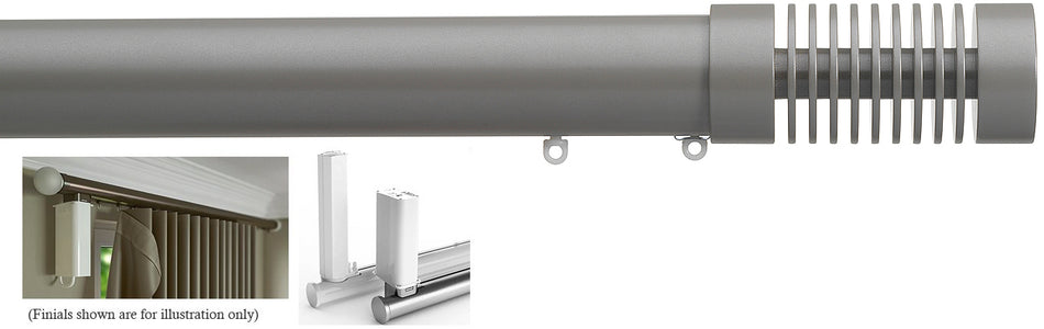 Silent Gliss Electric Metropole 50mm 7650 5190 Motor Slate Grey Groove Cylinder