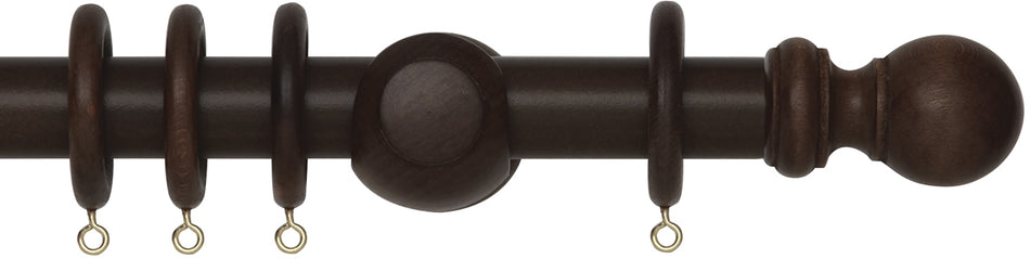 Woodline 50mm Curtain Pole, Dark Oak