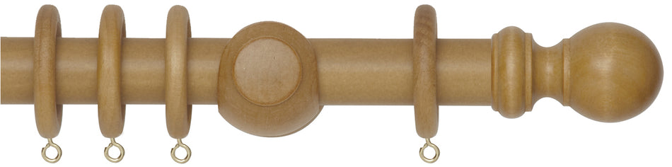 Woodline 50mm Curtain Pole, Light Oak