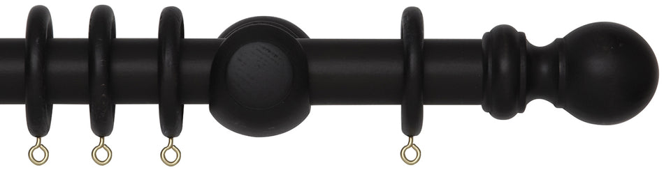 Woodline 50mm Curtain Pole, Black