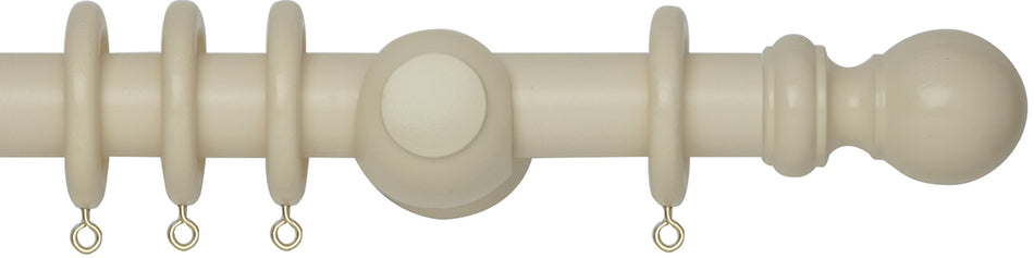 Woodline 50mm Curtain Pole, Cream