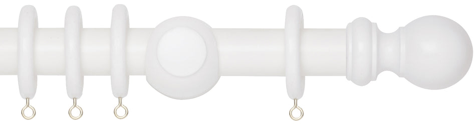 Woodline 50mm Curtain Pole, White