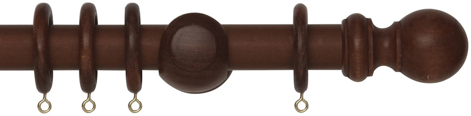 Woodline 50mm Curtain Pole, Rosewood