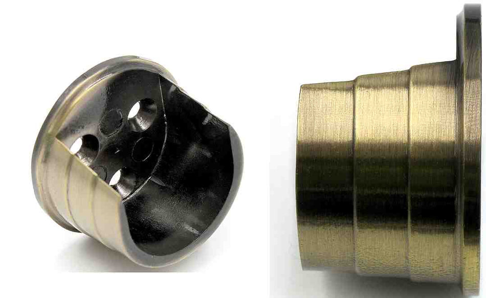 Renaissance 28mm Recess Curtain Pole Bracket, Antique Brass