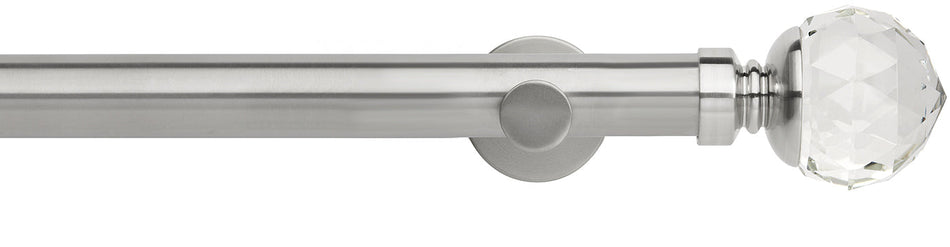 Neo Premium 35mm Eyelet Pole Stainless Steel Clear Faceted Ball
