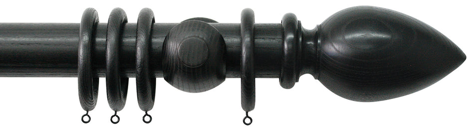 Jones Oakham 50mm Handcrafted Wood Pole Wenge, Cone