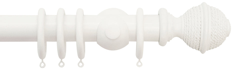 Jones Hardwick 40mm Handcrafted Wood Pole Cotton, Woven Rope