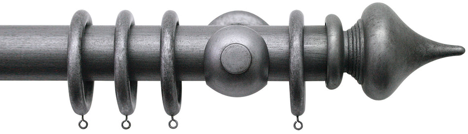 Jones Florentine 48mm Pole, Cup, Pewter, Minaret