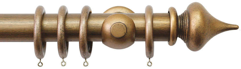 Jones Florentine 48mm Pole, Cup, Antique Gold, Minaret