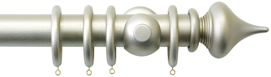 Jones Florentine 48mm Pole, Cup, Champagne Silver, Minaret
