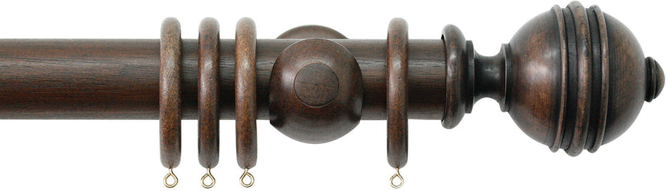 Jones Florentine 48mm Pole, Cup, Oak, Ribbed Ball