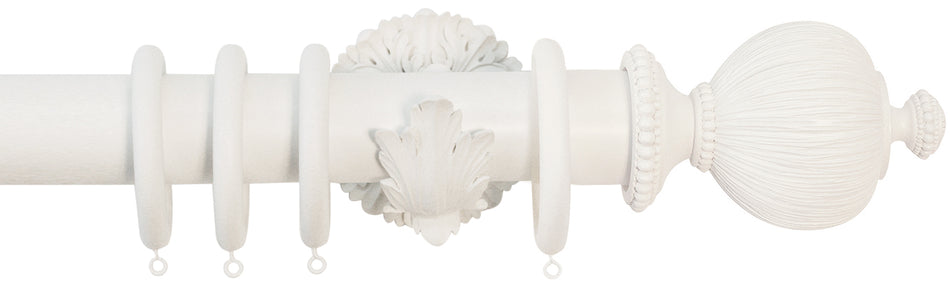 Jones Florentine 48mm Pole, Acanthus, Cotton, Pleated Ball