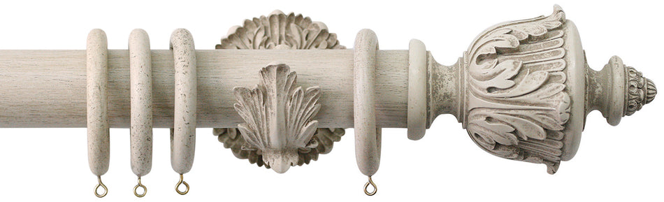 Jones Florentine 48mm Pole, Acanthus, Putty, Acanthus