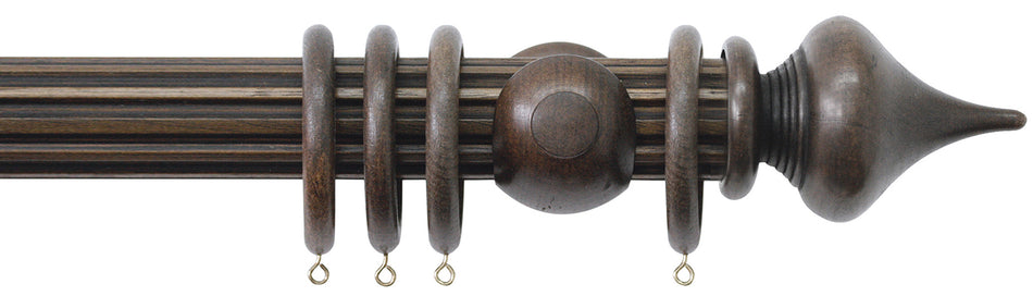 Jones Florentine 48mm Fluted Pole, Cup, Oak, Minaret