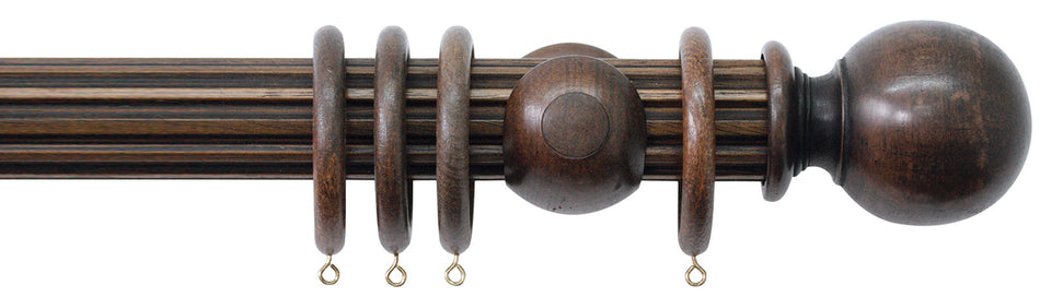 Jones Florentine 48mm Fluted Pole, Cup, Oak, Plain Ball