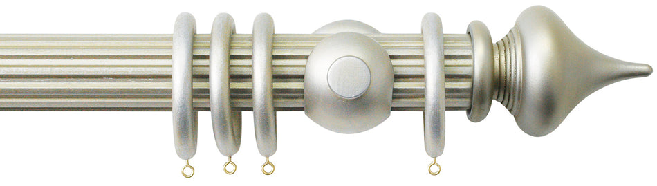 Jones Florentine 48mm Fluted Pole, Cup, Champagne Silver, Minaret