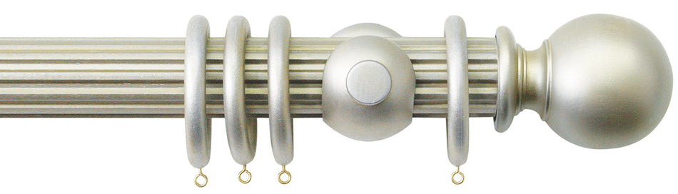 Jones Florentine 48mm Fluted Pole, Cup, Champagne Silver, Plain Ball