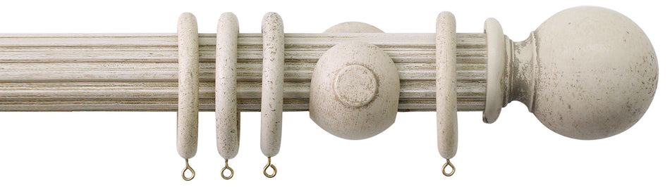 Jones Florentine 48mm Fluted Pole, Cup, Putty, Plain Ball