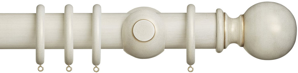 Museum 55mm Cream Gold Pole Plain Ball Finial