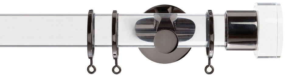 Jones Strand Acrylic 35mm Pole, Black Nickel, Acrylic End Stopper