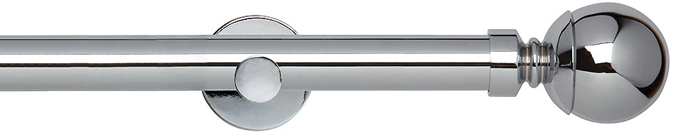 Neo 28mm Eyelet Pole Chrome Cylinder Ball